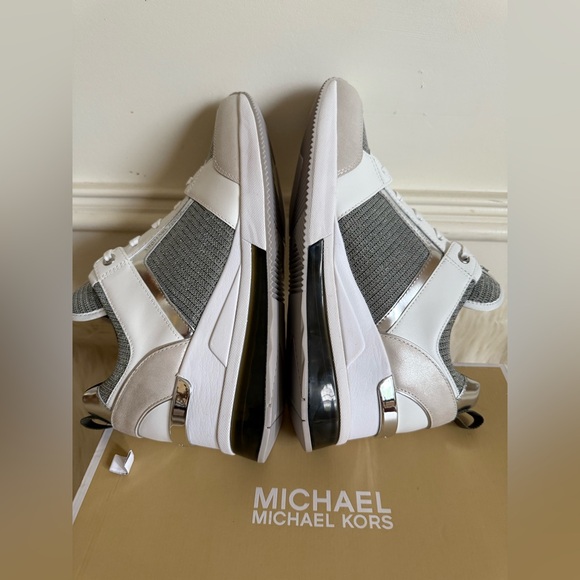 Michael Kors Georgie Extreme Glitter Chain-Mesh And Leather Trainer Sz 8.5 - Picture 9 of 17